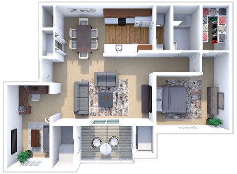 a floor plan of a two bedroom apartment